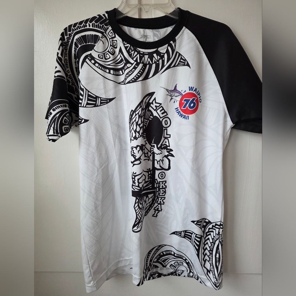 Hawaii Keola O Ke Kai Canoe Club Performance Shirt Polynesian Design Size Medium